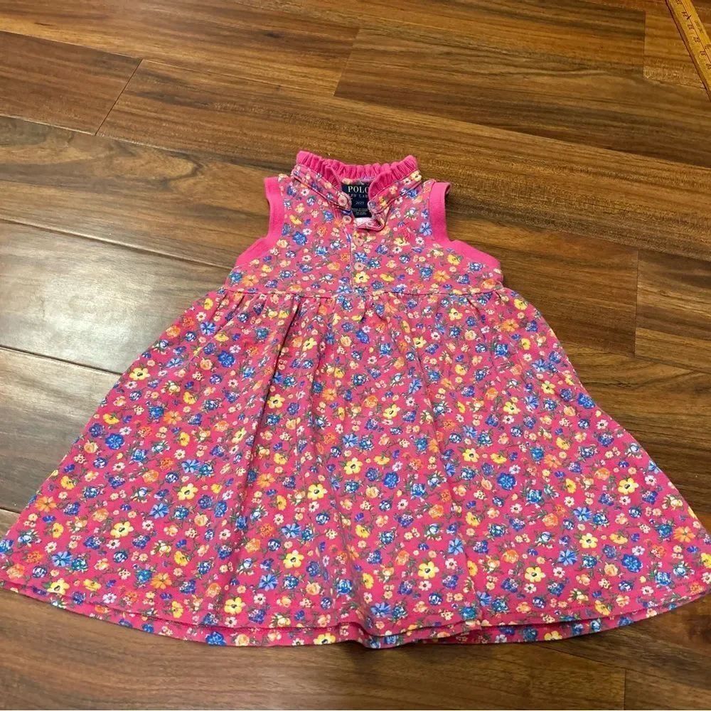 Polo Ralph Lauren pink floral sleeveless dress